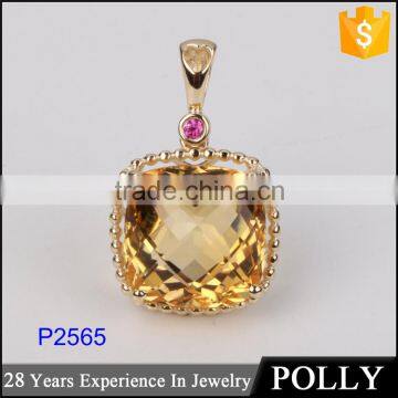 Pendant with fashion design 10 K yellow gold different types of crystal pendant chains jewelry