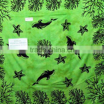 Green Color Tye-die Tapestry Boho Art Hippie Throw New Arrival Fish Printed Tapestry photo-5