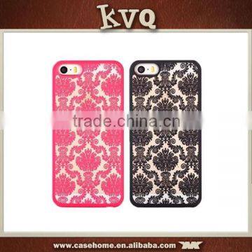 Delicate openwork lace pattern mobile phone case, matte feel hard cover case for iphone 5s 6s 6splus