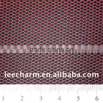 Red Elastic Hexagon Mesh 100% Nylon Knitted Warp Fabric