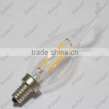 Candle light dimmable led filament bulb