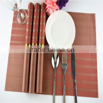 Red classics Non-slip Insulation Moor Crossweave Woven PVC Non-slip Insulation Placemat Washable Table dish Mats