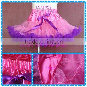 infant baby skirt crochet pettiskirt hot pink fluffy kids petticoat grape bow girl tutu