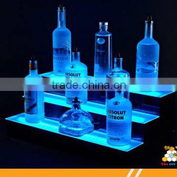 LED lighted liquor bottle display shelf clear acrylic display shelf