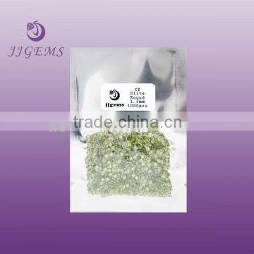 Cheap vacuum packing 1.4mm olive swiss cubic zirconia for jewelry