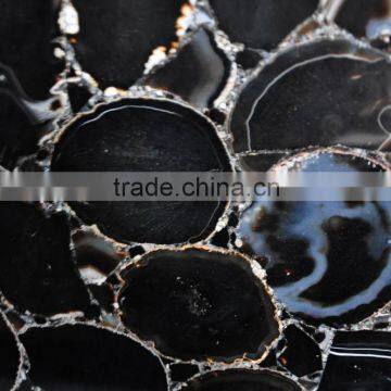 Brazilian Dyed Black Agate Slices Slab photo-2