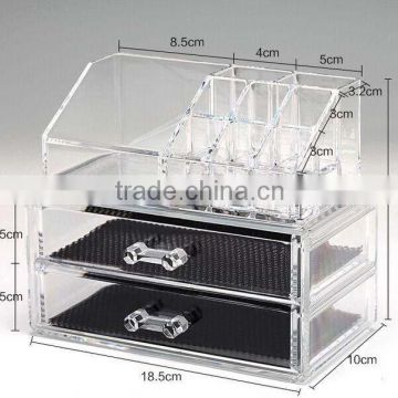 Customized Acrylic Storage Drawers, Clear make up organizer acrylic stands with flip up lid