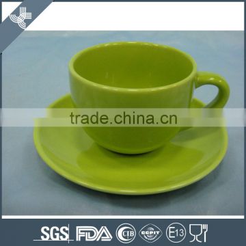 Beautiful and health green color potential small coffee cup and saucer