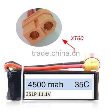 Rechargeable RC Li-polymer Battery Pack 11.1V 4500mAh 3S Continuous High Rate 35C Quadcopter Drone photo-3