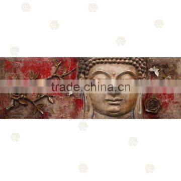 Newest Rust Style Crosswise Buddha Painting Resin Buddha