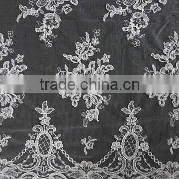 2015 China new bridal corded lace fabric allover design