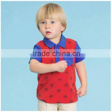 Printed Boys Polo Shirts, Button Collar Kid's Polo , Pocket Children Polo Shirt