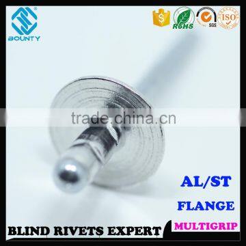 HIGH QUALITY FACTORY OPEN HEAD ALUMINUM STEEL LARGE FLANGE HEAD MULTI-GRIP BLIND RIVETS