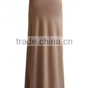 Women Solid Color Rayon Long Maxi Skirt for Women