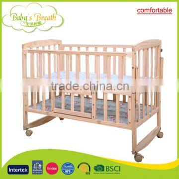 WBC-18A australian wooden comfortable softtextile baby cot bed prices