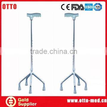 Aluminum quad walking cane