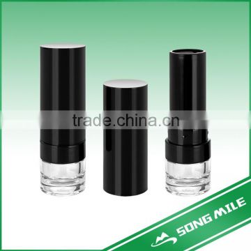 Black color delicate popular clear cap custom lipstick tube packaging