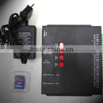 SD Card offline control 8 output ports pixel led controller T-8000