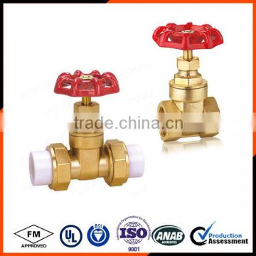 Double PPR union 20*20 brass gate valve