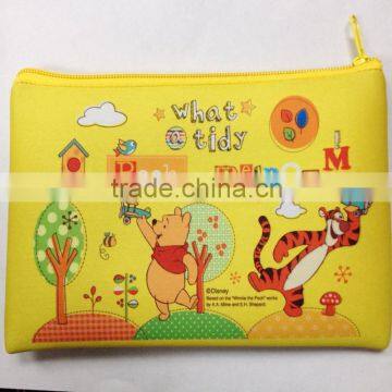 Promotion gift cartoon small zipper bag neoprene pencil bag