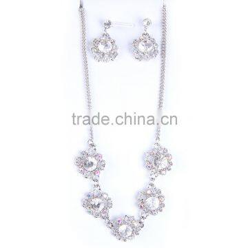 2015 Newest Fashion Antique Silver Vintage Flower Necklace Set