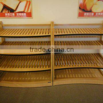 supermarket wood shelf bread shelving