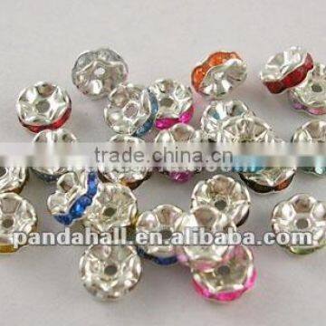 Acrylic Rhinestone Beads, Brass, Colored, 6mm(RSB6mm)