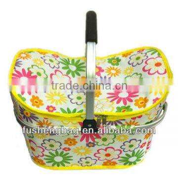 New Style Picnic and Basket Folding Bag With Flower Printing