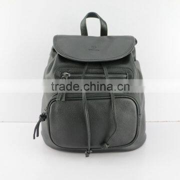Wholesale trendy ladies small size soft leather drawstring backpack