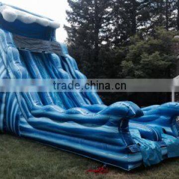 Customized top fun inflatable kid water slide,blue wave amusement park slide used,inflatable slide for swimming pool
