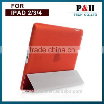 ultra slim full body smart cover leather case for ipad 2/3/4