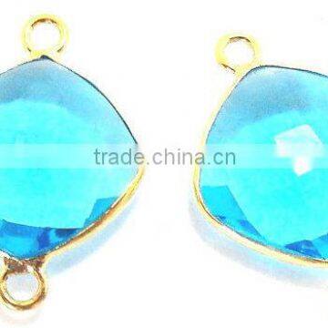 Sterling Silver B.T Quartz Cushion Faceted Gemstone Connector photo-3