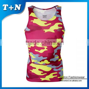 camo sublimated running singlet , running camouflage singlet