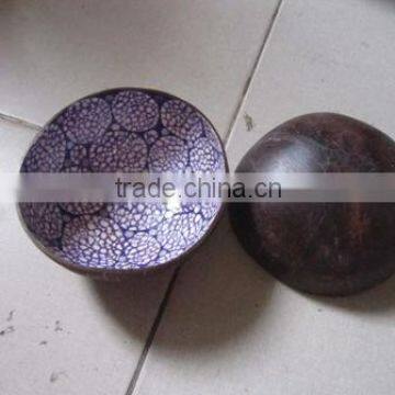 Violet eggshell lacquer coconut bowl