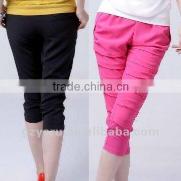 ladies pants size shirt cutting model top set beach wear guangzhou elastic waist