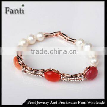 New trendy charm bracelets gemstone pearl jewelry