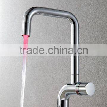 HM-U011 factory supply ornate basin faucet with LED light,,kitchen waterfall faucet