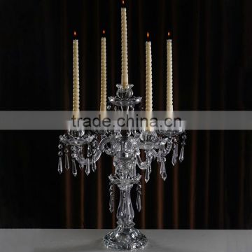 Wholesale 5arms crystal clear candelabra from China