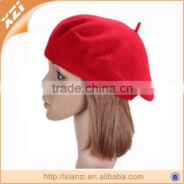 Red Leisure wool farmer round soft skull cap