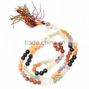 Multi Stone Jap Mala : Wholesale Jap Mala : Handmade Agate 108 Beads Mala