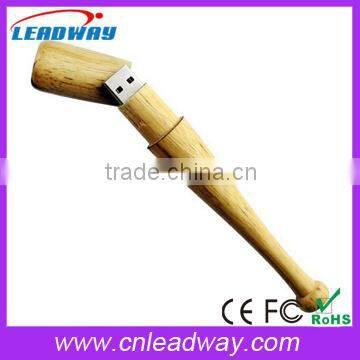 Hot seller wood baseball bat usb flash drive 8GB for promo