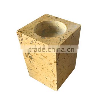 2016 Hot Natural Yellow Stone Candle Holder