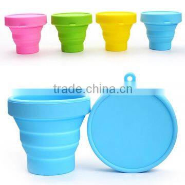 Popular Portable Colorful Silicone Folding Collapsible Cups & Retractable Cup