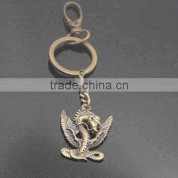 Trendy 3D custom dragon design pendant alloy keychain