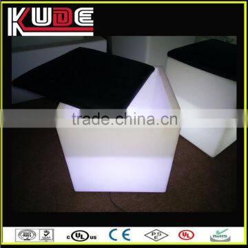 2 in 1 plastic bar square stools with ice bucket and LED light