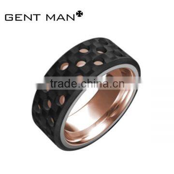 Mens titanium tungsten rings carbon fiber wedding ring