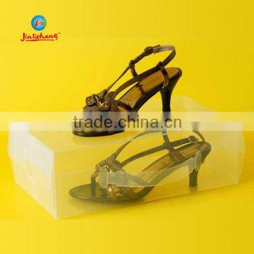 custom made foldable clear plastic pp shoe boxes