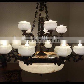 Traditional European Alabaster Lamps for Living Room