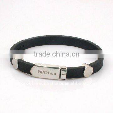 Noproblem P023 stainless tourmaline powerful charm fashion silicone bracelets