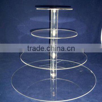 round clear 5 tier acrylic wedding cake stand for sale